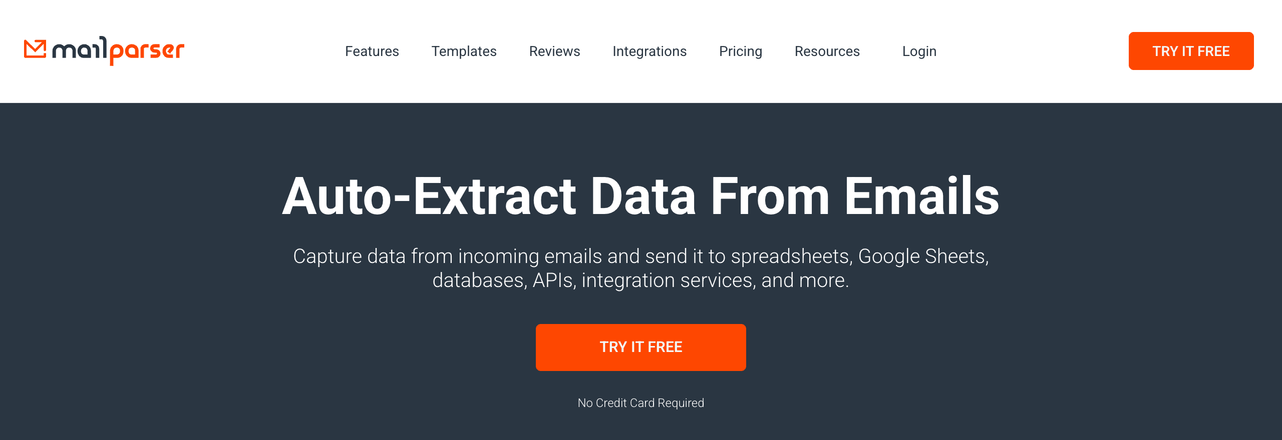 The Mailparser homepage