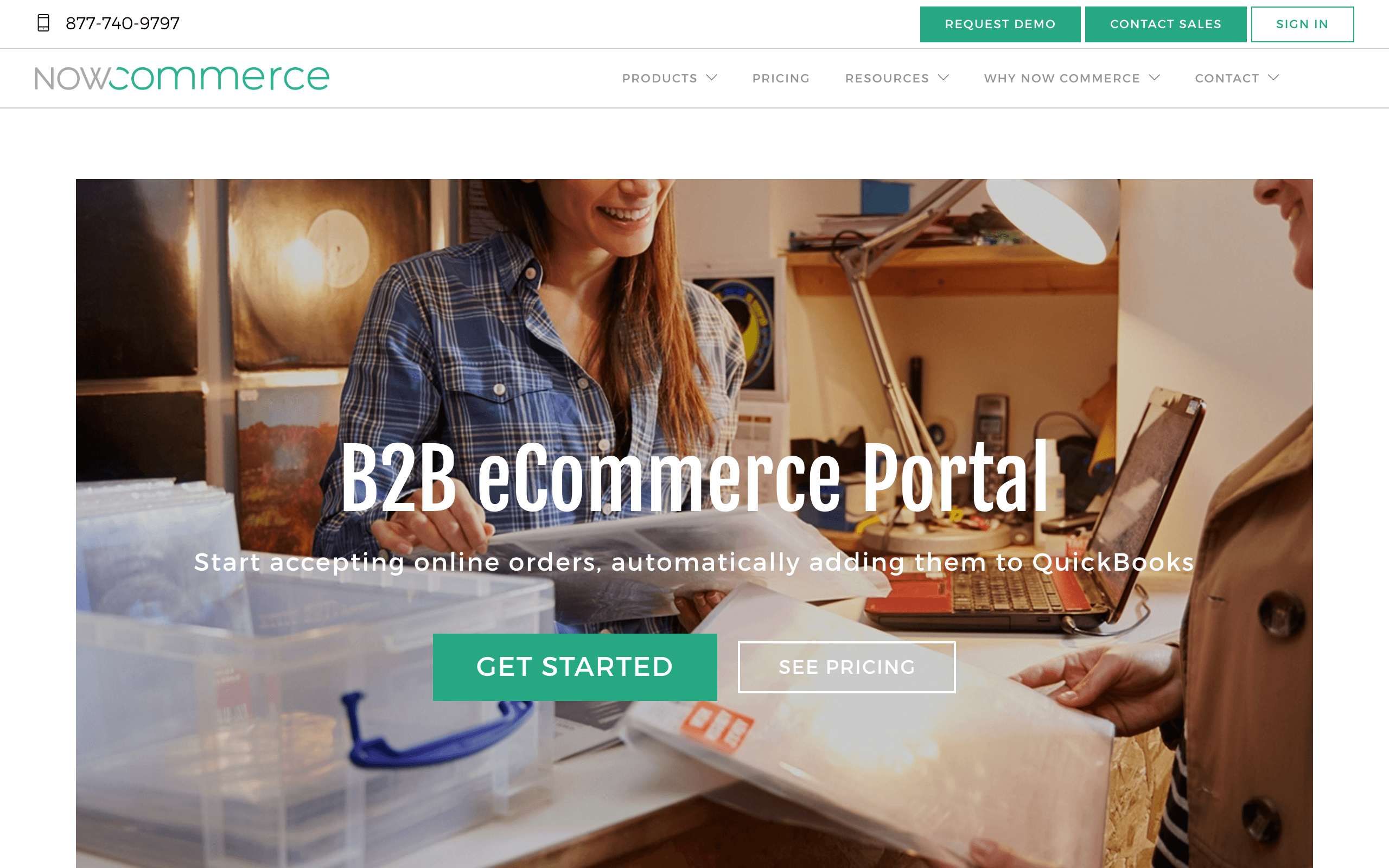 The NowCommerce homepage